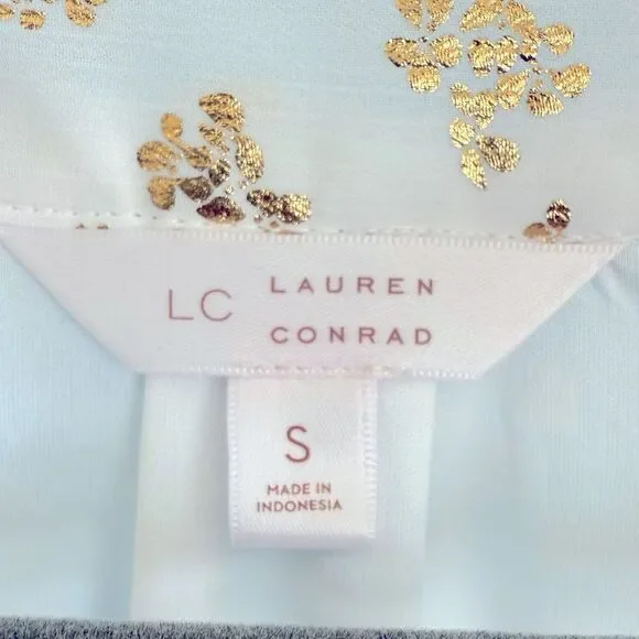 LC Lauren Conrad Elegant Gold and White long sleeve Women's Top - Picture 5 of 16